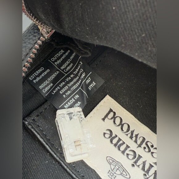 🆕 VIVIENNE WESTWOOD 🧿 NWOT Black Sling Bag, Orb Plaque Logo - AUTHENTICATED - Picture 13 of 16